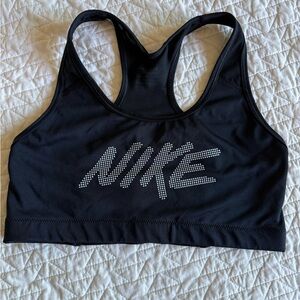 Nike Black Sports Bra with White Accents